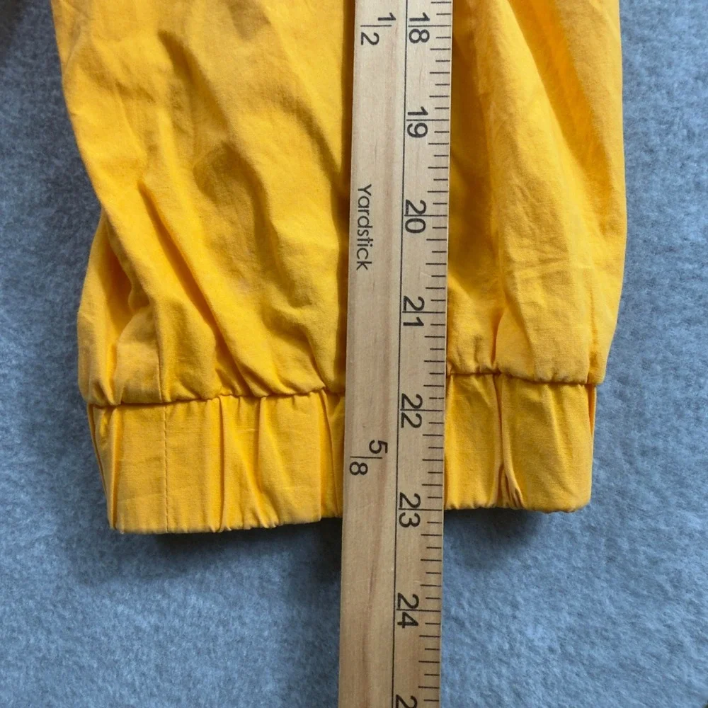 Michael Kors Double Breasted Jacket Womens 1X Yellow MK Logo Button Cotton